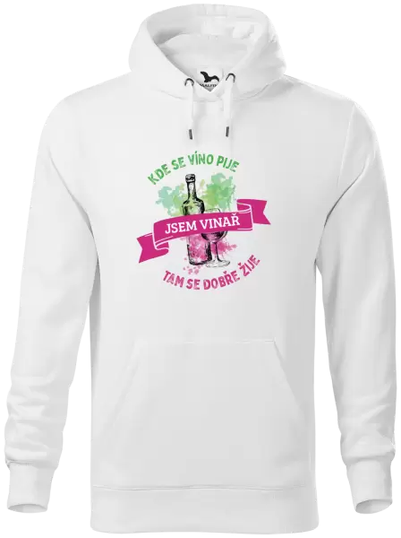 Pánská mikina Kde se víno pije, tam se dobře žije - jsem vinař