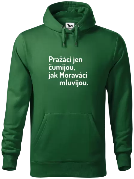 Pánská mikina Pražáci jen čumijou, jak Moraváci mluvijou.