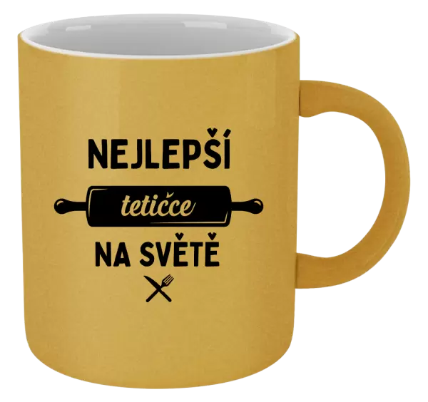 Metalický hrnek Nejlepší tetičce na světě - váleček