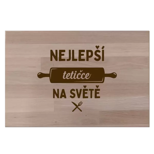 Bukové prkénko Nejlepší tetičce na světě - váleček