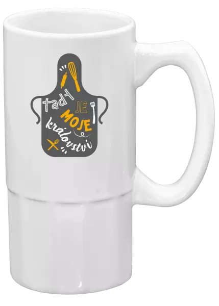 Půllitr Tady je moje království - zástěra