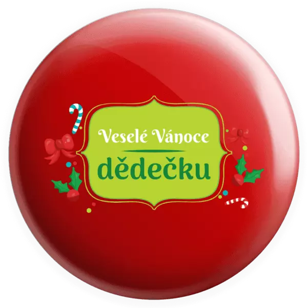 Placka Veselé Vánoce, dědečku