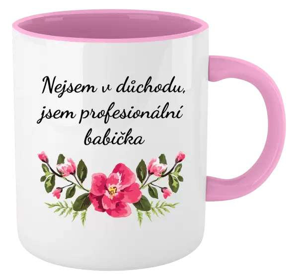 Hrnek Nejsem v důchodu, jsem profesionální babička