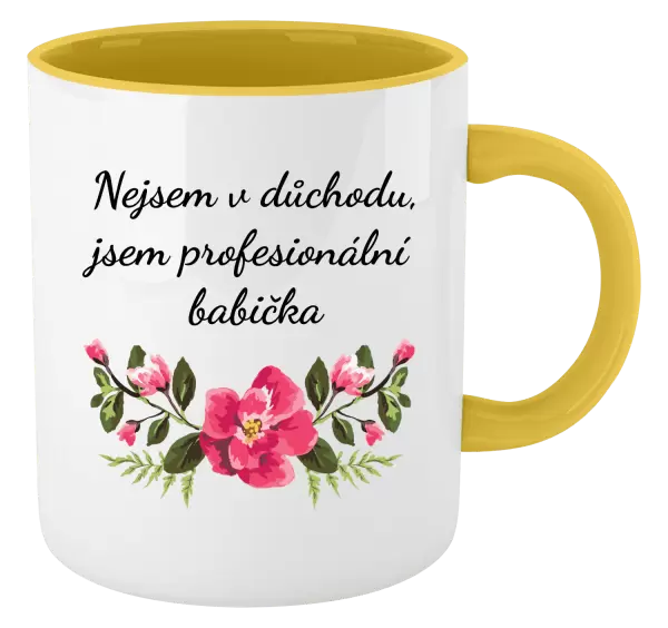 Hrnek Nejsem v důchodu, jsem profesionální babička