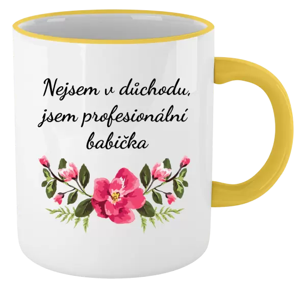 Hrnek Nejsem v důchodu, jsem profesionální babička