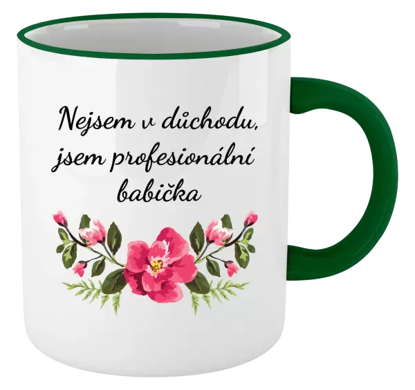 Hrnek Nejsem v důchodu, jsem profesionální babička