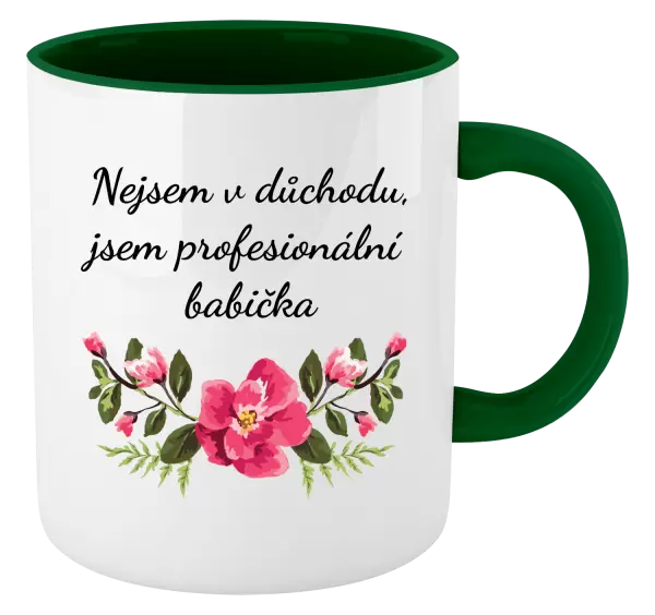 Hrnek Nejsem v důchodu, jsem profesionální babička