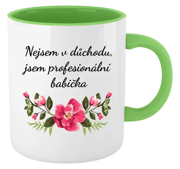 Hrnek Nejsem v důchodu, jsem profesionální babička