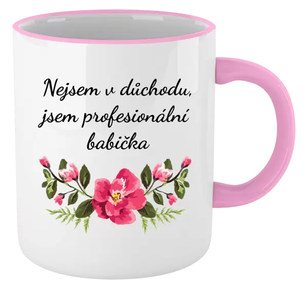 Hrnek Nejsem v důchodu, jsem profesionální babička