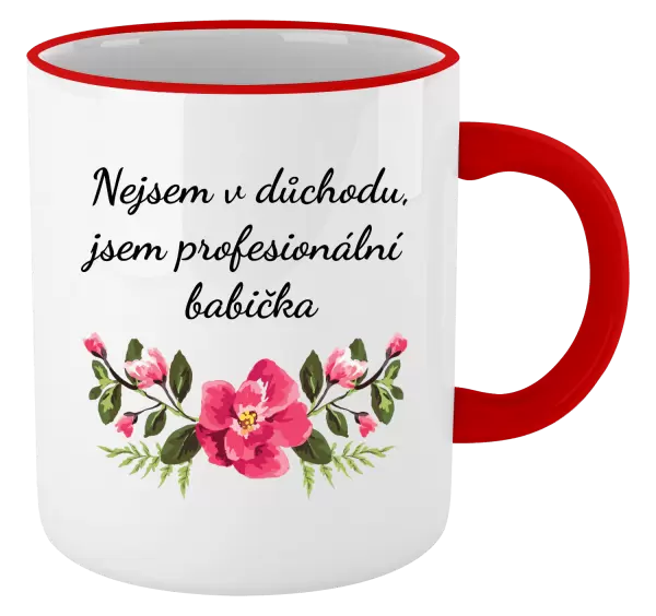 Hrnek Nejsem v důchodu, jsem profesionální babička