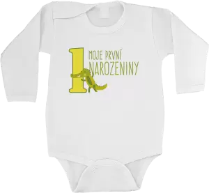 Dětské body Moje první narozeniny - krokodýl