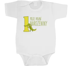 Dětské body Moje první narozeniny - krokodýl