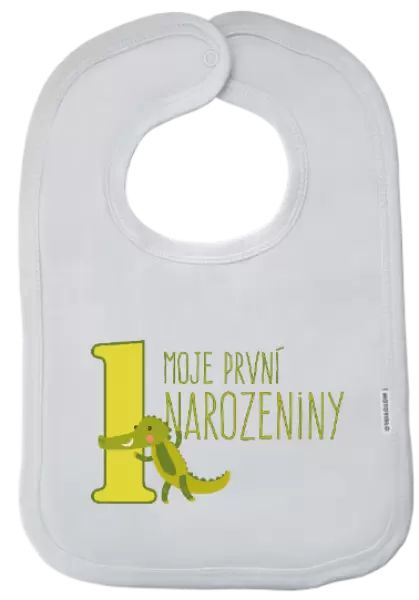 Dětský bryndák Moje první narozeniny - krokodýl