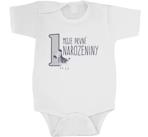 Dětské body Moje první narozeniny - zebra