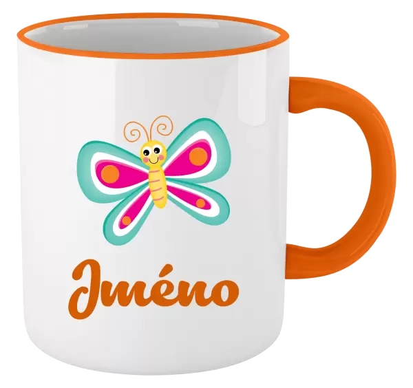 Hrnek Motýlek se jménem