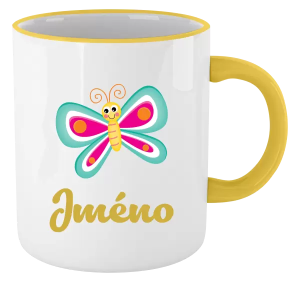 Hrnek Motýlek se jménem
