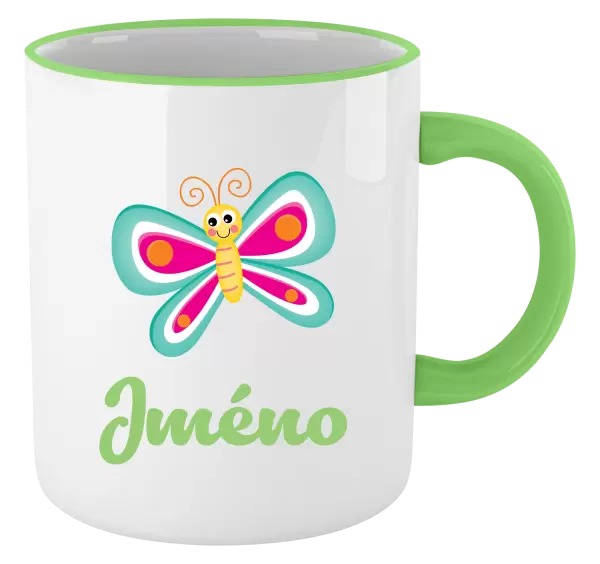 Hrnek Motýlek se jménem