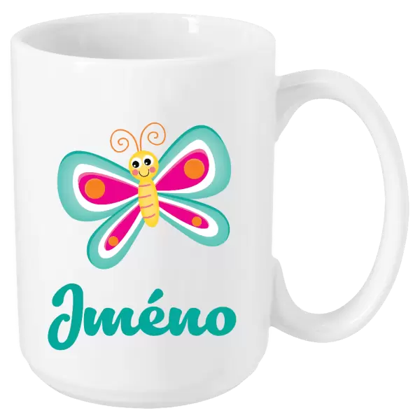 Hrnek Motýlek se jménem