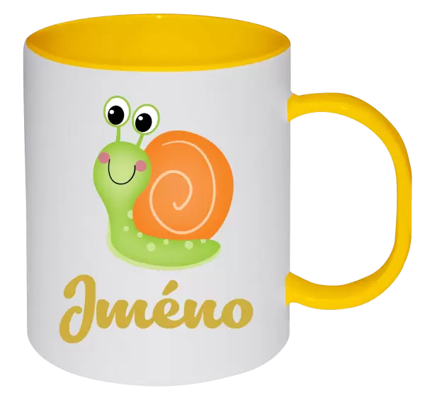 Plastový hrnek Šnek se jménem