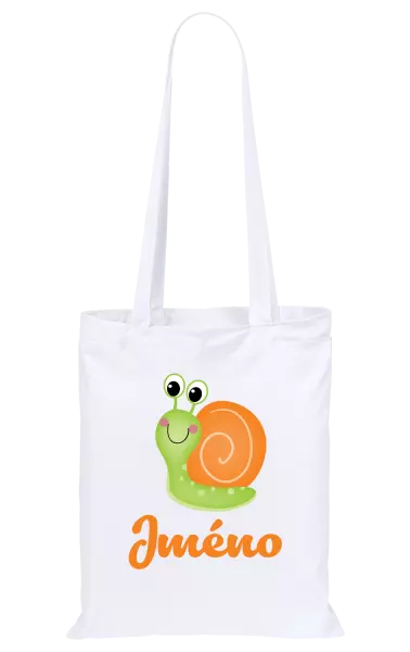 Látková taška Šnek se jménem