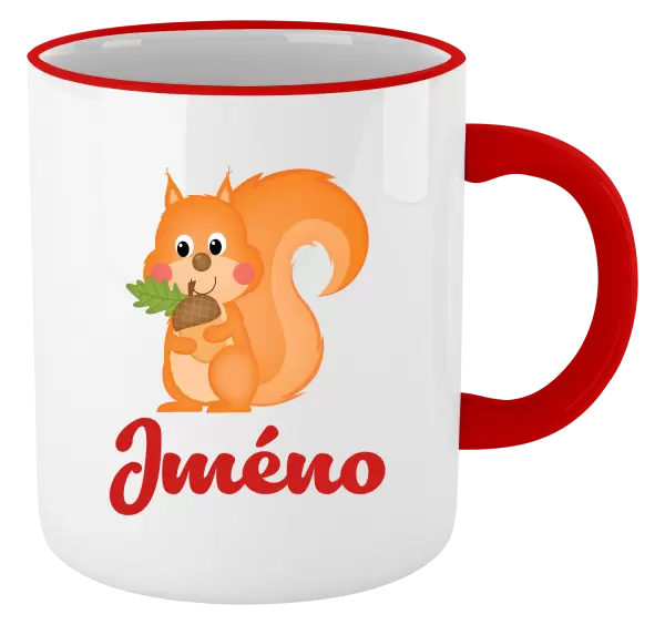 Hrnek Veverka se jménem