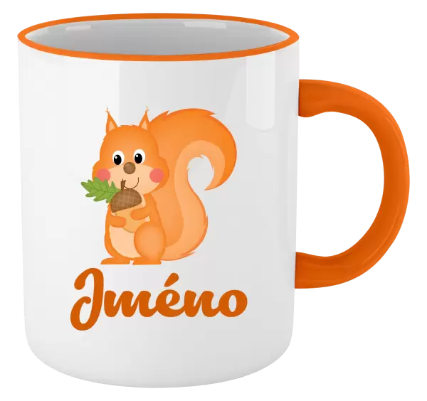 Hrnek Veverka se jménem