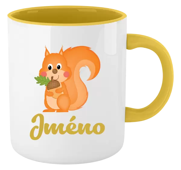 Hrnek Veverka se jménem