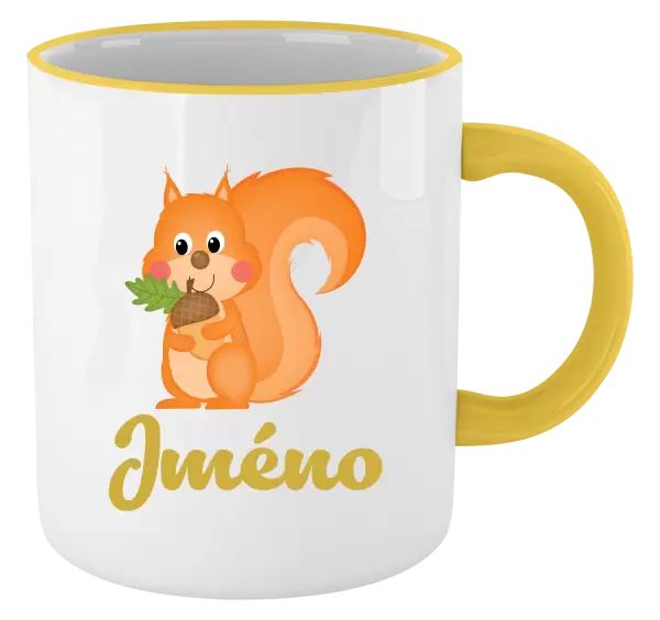 Hrnek Veverka se jménem