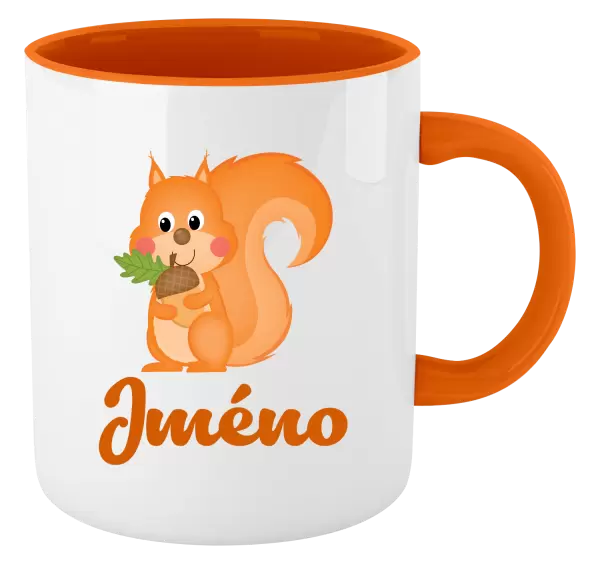 Hrnek Veverka se jménem