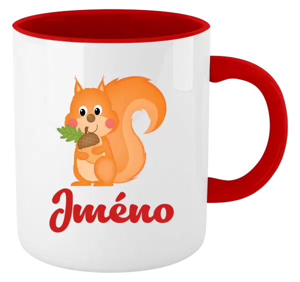 Hrnek Veverka se jménem