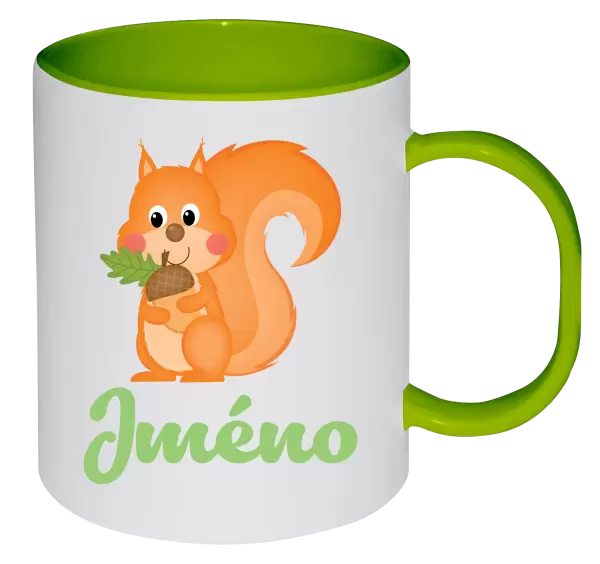 Plastový hrnek Veverka se jménem
