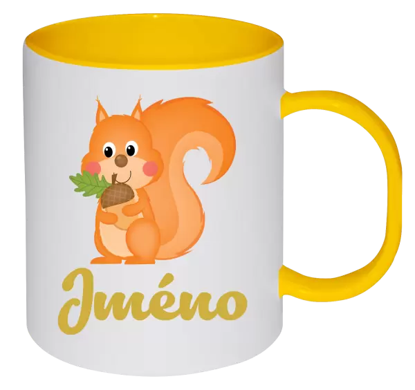 Plastový hrnek Veverka se jménem