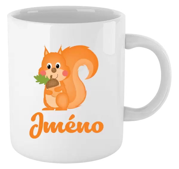 Hrnek Veverka se jménem