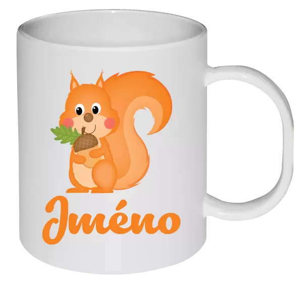 Plastový hrnek Veverka se jménem