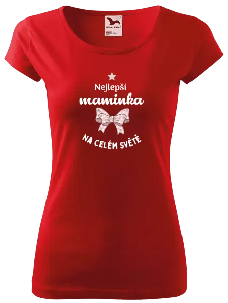 Dámské tričko Nejlepší maminka na celém světě - mašlička