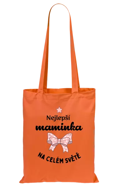 Látková taška Nejlepší maminka na celém světě - mašlička