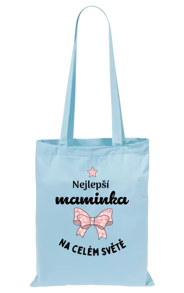Látková taška Nejlepší maminka na celém světě - mašlička