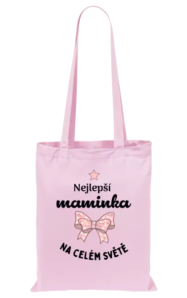 Látková taška Nejlepší maminka na celém světě - mašlička