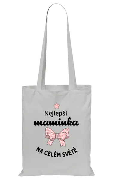 Látková taška Nejlepší maminka na celém světě - mašlička