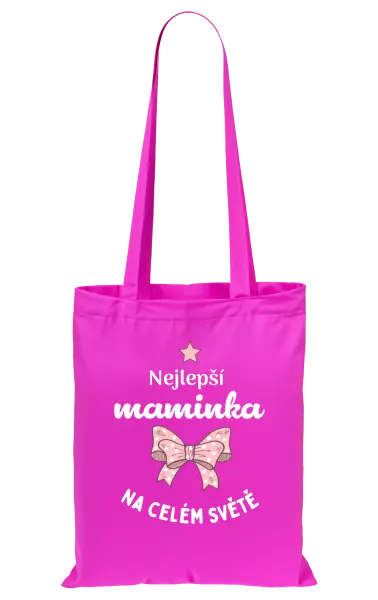 Látková taška Nejlepší maminka na celém světě - mašlička