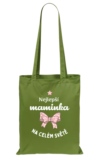 Látková taška Nejlepší maminka na celém světě - mašlička