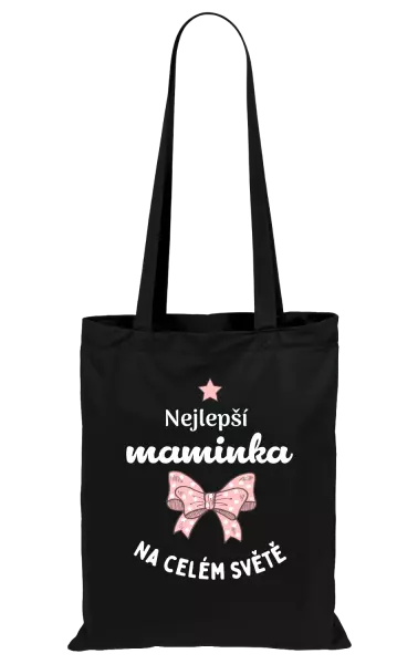 Látková taška Nejlepší maminka na celém světě - mašlička
