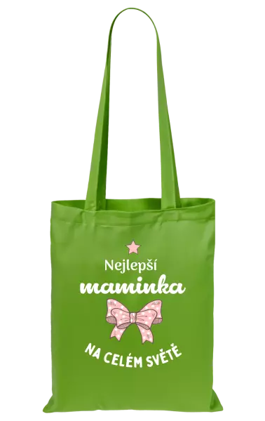 Látková taška Nejlepší maminka na celém světě - mašlička