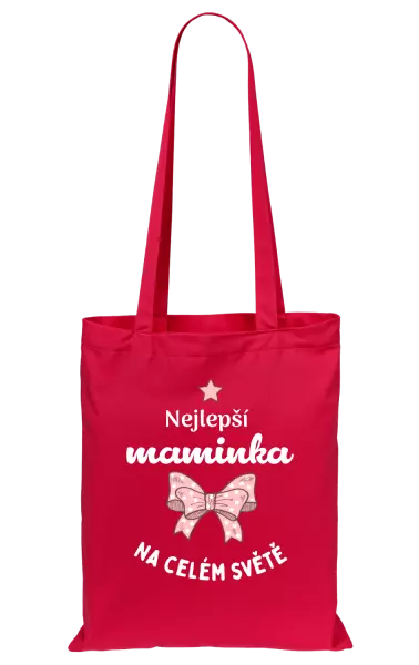 Látková taška Nejlepší maminka na celém světě - mašlička
