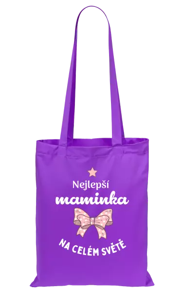 Látková taška Nejlepší maminka na celém světě - mašlička