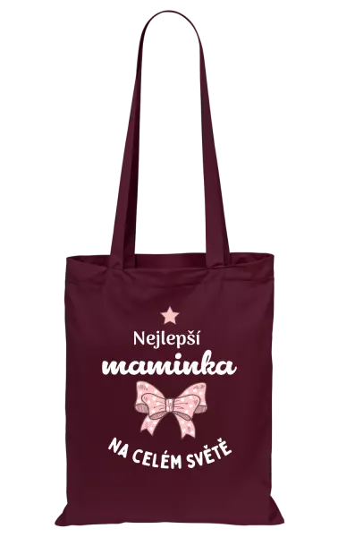 Látková taška Nejlepší maminka na celém světě - mašlička