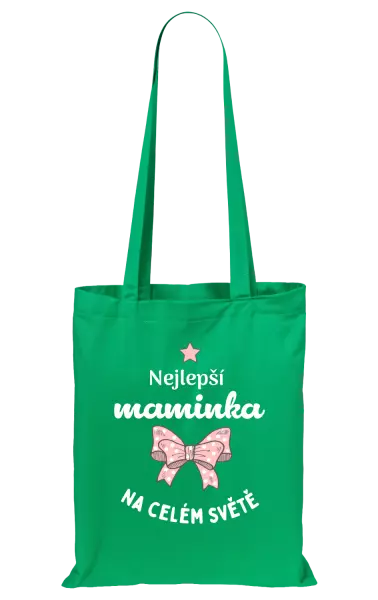 Látková taška Nejlepší maminka na celém světě - mašlička
