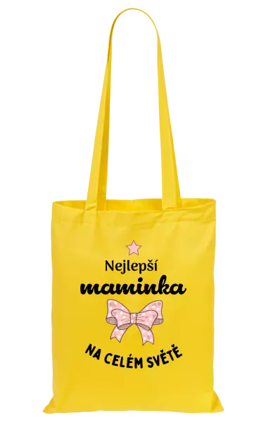 Látková taška Nejlepší maminka na celém světě - mašlička