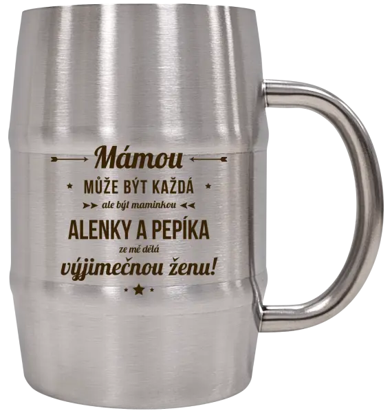 Nerezový chladicí půllitr Mámou může být každá se jmény