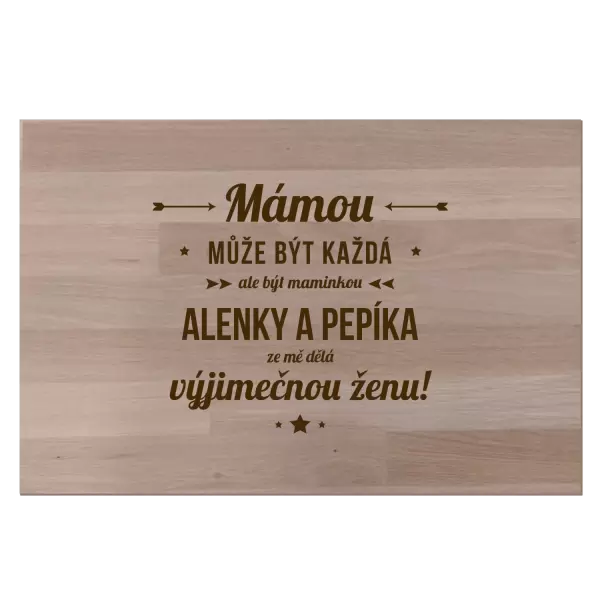 Bukové prkénko Mámou může být každá se jmény